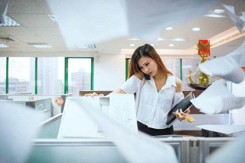 busy office worker